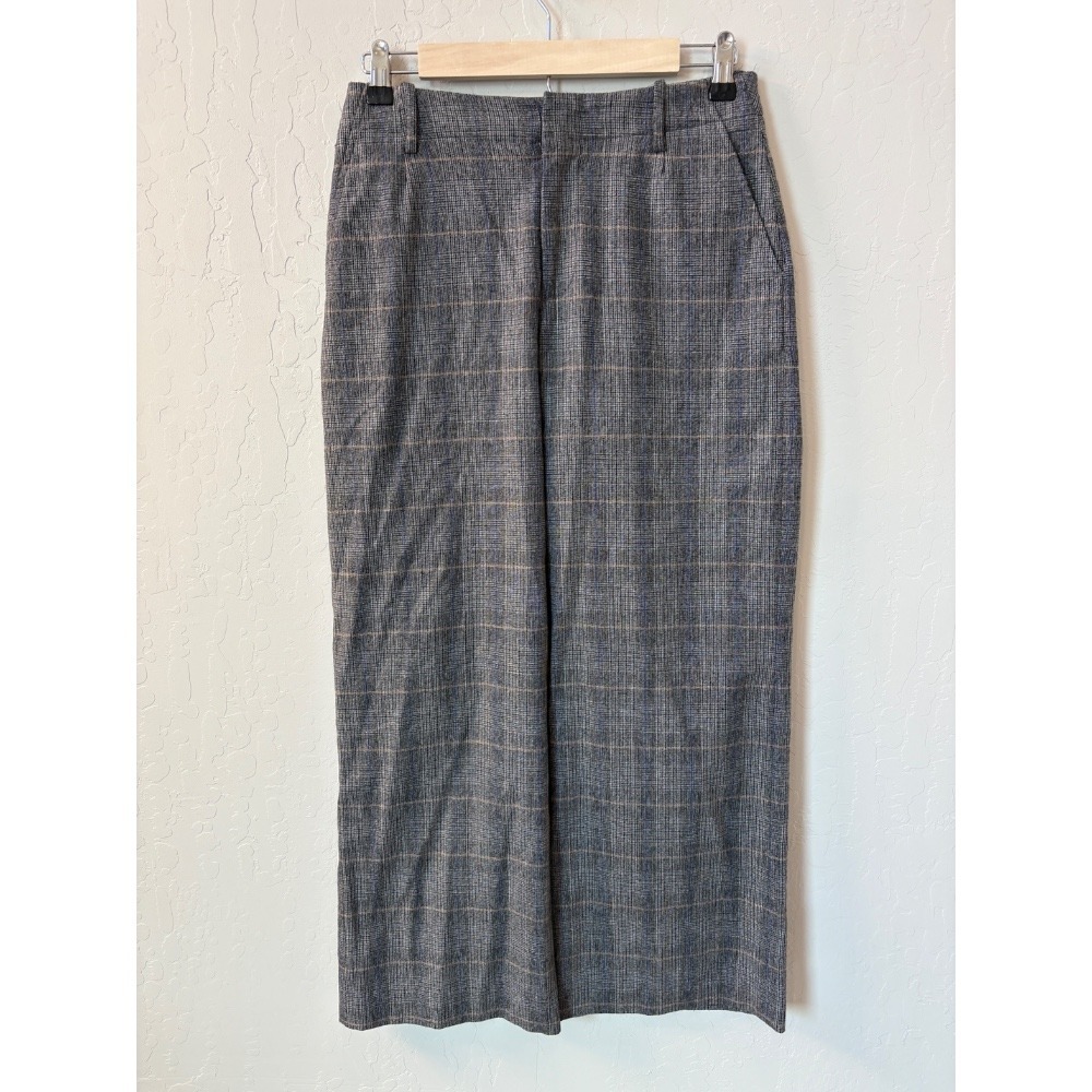 Peruvian Connection‎ Wool Blend Plaid Wide Leg Cropped Career Pants Size US 4